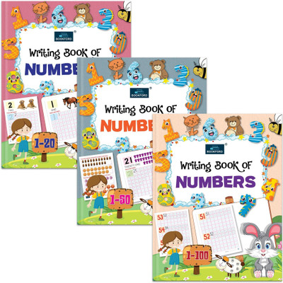 Writing Books for Kids (Set of 3) - Writing Book of Numbers (1- 20 , 1- 50 , 1-100 ) - 2 years to 5 years Kids(Paperback, BOOKFORD PUBLICATIONS PVT. LTD.)
