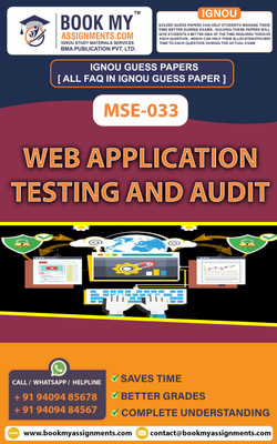 IGNOU MSE-033 Web Application Testing and Audit | Guess Paper | Important Question Answer |Master of Science (Information Security) (MSCIS)(Paperback, BMA Publication)