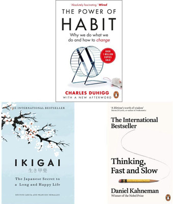 The Power of Habit + Ikigai + Thinking Fast and Slow(Set of 3 Books)(Paperback, JMD BOOKS)