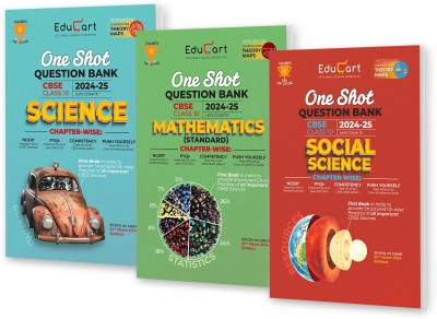 Educart CBSE Class 10 One Shot Question Bank 2024-25 Science, Mathematics and Social Science (for 2025 exam) 3 Book Bundle(Paperback, Prashant Kirad, Digraj Singh Rajput, Educart)