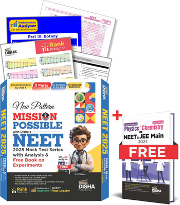 New Pattern Mission Possible with Disha's 15 NEET 2025 Mock Test Series with Free Book on Experiments 2nd Edition | Rank Predictor, 15 Test Booklets, OMR Sheets, NCERT Locater & Solutions(Paperback, Disha Experts)