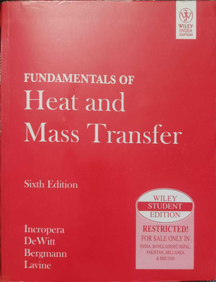 ( USED - SECOND HAND ) Fundamentals Of Heat And Mass Transfer(Paperback, Incropera)
