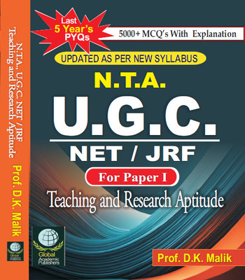 NTA/UGC/NET/JRF: Teaching and Research Aptitude for Paper-I (Updated As Per New Syllabus) 5000+MCQs With Explanation & Last 5 Year's PYQs(Paperback, Prof. D.K. Malik)