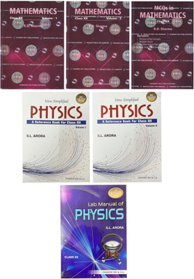 combo of (Mathematics class 12th Vol. 1, Vol. 2+ New Simplified Physics (Volume-1 & 2+ Lab Manual Of Physics class 12)(Paperback, S.L. ARORA, R.D. Sharma)