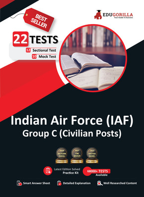 Indian Air Force (IAF) Group C (Civilian Posts) Exam  - 2024 (English Edition) - 10 Full Length Mock Tests and 12 Sectional Tests (1300 Solved Questions) with Free Access to Online Tests(English, Paperback, EduGorilla Prep Experts)