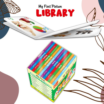 Toddlers learning library box set (Green Edition) : Learning board book for kids, My First Picture Library Box, Library Boxset of 12 Board Books For Children(Board Book, GO WOO)