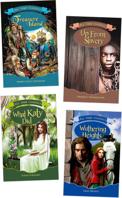 All Time Classics | Treasure Island, Up from Slavery, What Katy Did, Wuthering Heights | Set of 4 Books(Paperback, Pinwheel Books)