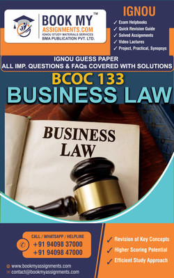 IGNOU BCOC 133 Business Law | Guess Paper | Important Question Answer |	BBA(Paperback, BMA Publication)