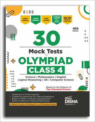 30 Mock Test Series for Olympiads Class 4 Science, Mathematics, English, Logical Reasoning, GK & Computer Science 4th Edition | Cyber, General Knowledge(Paperback, Disha Experts)