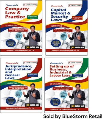 Combo Of CS Executive Company Law & Practice, Setting Up Of Business Industrial & Labour Laws, Capital Market Security Laws, Jurisprudence Interpretation and General Laws | Commercial Law Publishers (India) Pvt. Ltd.(Hardcover, CS Anoop Jain)