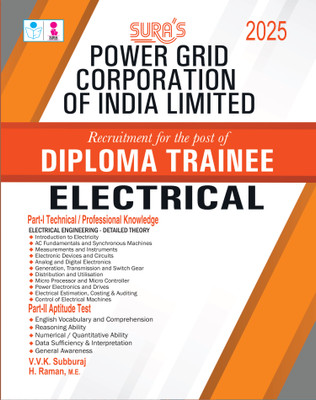 SURA`S PGCIL Power Grid Corporation of India Limited Diploma Trainee ELECTRICAL Engineering Exam Book Guide in English Medium 2025(Paperback, VVK SUBBURAJ, H.Raman)