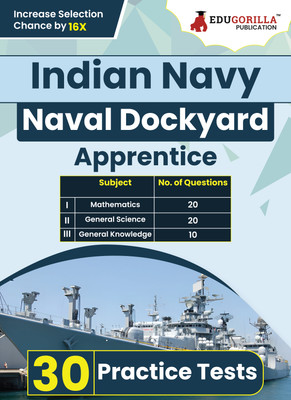 Indian Navy Naval Dockyard Apprentice Recruitment Exam Book  - 2024 (English Edition) - 30 Practice Tests (1500 Solved MCQ) with Free Access To Online Tests(Paperback, EduGorilla Prep Experts)