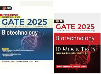 GKP GATE 2025 : Biotechnology - Guide (Includes Solved Paper 2020-2024 & 3 Mock Tests) &GKP GATE 2025 : Biotechnology - 10 Mock Tests (Includes Solved Papers 2012-2024)(Paperback, Er. Preeti)