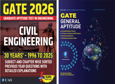 GATE Civil and GATE General Aptitude Combo Set [2 Books]  - 2026 [Set Of 2 Books] | 30 Years Previous Year Solved Paper (1996-2025) | Best Seller PYQ for GATE Civil Engineering Exams in India | Section & Topic-wise Sorted Previous Years Question Papers with Detailed Solutions | IFAS Publications(Pap