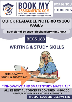 BEGS 183 Writing and Study Skills IGNOU Exam Book for BSCFBC | 130–150 Pages with Important Q&A | Premium 80GSM White Paper Study Notes(Paperback, BMA Publication)
