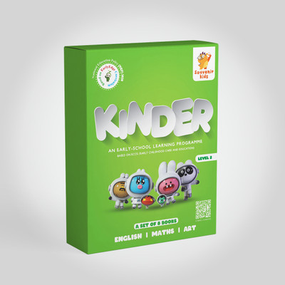 Kinder Early Learning Boxset - Level -2 : A Pack of 8 Activity books for Kids - 4 to 6 years (English, Maths & Art) Based on NEP 2020(Paperback, Souvenir Publisher)