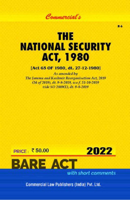 The National Security Act, 1980 - 2022/ Edition(Paperback, Bare Act)