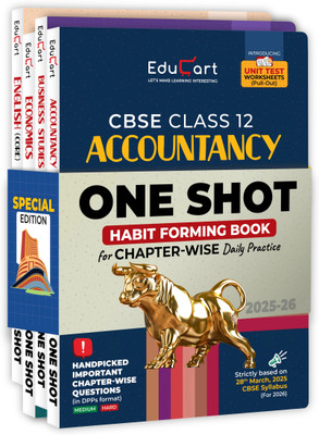 Educart CBSE Class 12 One Shot Question Bank Accountancy, Business Studies, Economics and English 2026 (Set of 4 Books including PYQs for 2025-26 Exam)(Paperback, Sunil Panda, Educart)