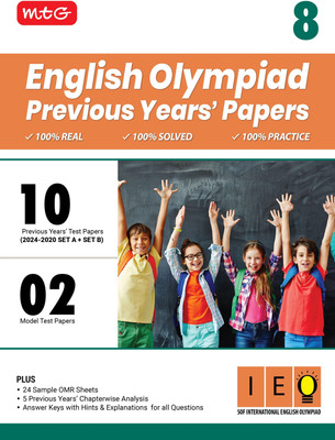 MTG Class-8 IEO Olympiad 10 Previous Years Papers English (2024-2020 Set A & B) - Model Test Papers with 24 Sample OMR Sheets & Chapterwise Analysis | PYQs For SOF Olympiad 2025-26 Exam(Paperback, MTG Editorial Board)
