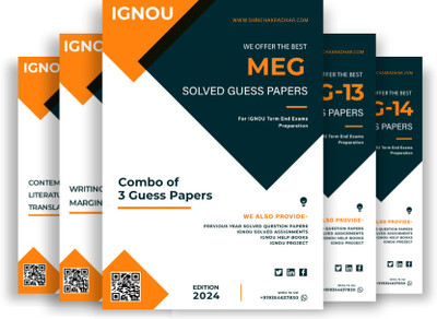 MA English (MEG) IGNOU Guess Paper Combo (Set of 3 Subjects including MEG 13, MEG 14 & MEG 16) (Module 3: Writings from the Margins) covering 30 Most Important Questions for each subject | Guess Paper Specially for IGNOU TEE of June & December 2025 sessions. - Get the PDF of this book at Rs. 49, Wh MA English (MEG) IGNOU Guess Paper Combo (Set of 3 Subjects including MEG 13, MEG 14 & MEG 16) (Module 3: Writings from the Margins) covering 30 Most Important Questions for each subject | Guess Paper Specially for IGNOU TEE of June & December 2025 sessions. - Get the PDF of this book at Rs. 49, Wh