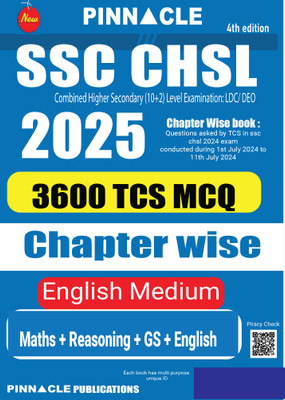 SSC CHSL 2025 : 3600 TCS MCQ Chapter wise 4th Edition English medium(Paperback, Pinnacle Publications)