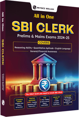 Pw All in One Sbi Clerk Prelims and Mains 2024-25 Exams | 10 Previous Year Solved Papers (Pyqs) 2018 - 2023 with 5 Online Practice Sets(English, Paperback, unknown)