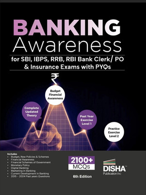 Banking Awareness for Sbi, Ibps, Rrb, Rbi Bank Clerk/ Po & Insurance Exams with Pyqs - Explanatory Notes & Practice Questions(English, Paperback, unknown)
