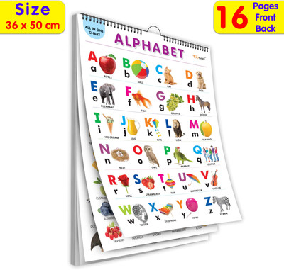 GO WOO My First ALL IN ONE SPIRAL CHART : With 16 Topics | Gift Set For Kids(White)