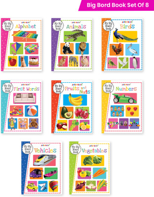 Jolly Kids My Big Board Books Set of 8 for Toddlers Ages 0-3 Years| Alphabet, Number, Birds, Animals, Fruits and More(Hardcover, Jolly Kids)