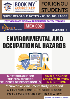 IGNOU MEV 002 Environmental and Occupational Hazards Study Material For IGNOU Students Latest Edition Fast Track to Success(Paperback, BMA Publication)
