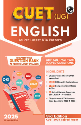 PW CUET (UG) English 2025 Chapterwise & Topicwise Question Bank with Past Year Questions and Mock Test(Paperback, PW)