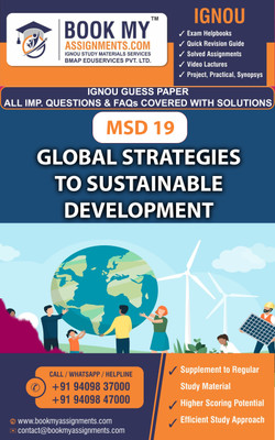 IGNOU MSD 19 Global Strategies to Sustainable Development | Guess Paper | Important Question Answer MASS(Paperback, BMA Publication)