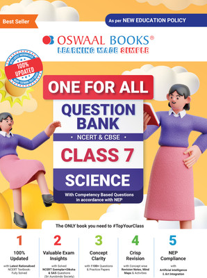 Oswaal One for All Question Bank Ncert and Cbse, Class-7 Science (for 2024 Exam)(English, Paperback, Jain P.)