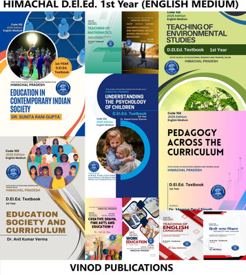 Himachal D.El.Ed / JBT 1st Year SET (11 Books) English Medium (NEW Edition) - Himachal Pradesh (Vinod Publications)  - D.El.Ed / JBT 1st Year SET (11 Books) English Medium (2025 Edition) - Himachal Pradesh (Vinod Publications)(Paperback, Dr. Rajesh Kumar Sharma, Dr. Sunita Rani Gupta, Dr. Anil Kumar