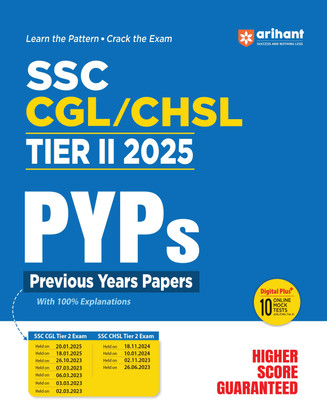 Arihant SSC CGL/CHSL Tier 2 Previous Years Papers 2025 | Latest Exam Pattern | 10 Online Mock Tests | Practice Questions, Solved Papers and Detailed Solutions | Complete SSC Exam Preparation(English, Hardcover, unknown)