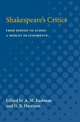 Shakespeare's Critics(English, Paperback, unknown)
