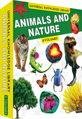 Universal Knowledge Library:Animals & Nature Set of 8 Books|Animals|Dinosaurs|Insects|Oceans|Reptiles|Rocks & Minerals|Trees|Volcanoes & Earthquakes(Paperback, Wilco International LLP)