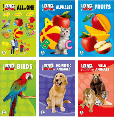 My First Big Books | All in One, Alphabet, Fruits, Birds, Domestic Animals, Wild Animals | Set of 6 Books(Paperback, Pinwheel Books)