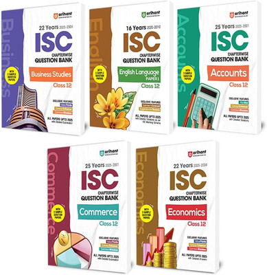 Arihant ISC Question Bank Chapterwise & Topicwise Class 12 Economics, Accounts, Business Studies, Commerce & English Language Paper 1 For 2025 Board Exam | 22 . 22 & 16 Years Solved Papers, 3 Sample Papers, Latest ISC Syllabus, Key Ideas, Concept Enhancers & Examiner’s Comments | English Medium(Pape