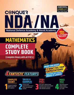 Examcart Conquer NDA/NA Mathematics Study Guide Book 2026 | NCERT Based Complete Theory, 2150+ PYQs with Tricks & Examples, Mock Test Papers | National Defence & Naval Academy Exams (English Medium)(Paperback, Examcart Experts)