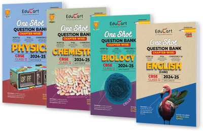 (OLD) Educart CBSE Class 12 One Shot Question Bank 2024-25 Physics, Chemistry, Biology and English (for 2025 exam) 4 Book Bundle(English, Paperback, Educart)
