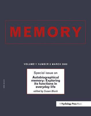 Autobiographical Memory: Exploring its Functions in Everyday Life(English, Paperback, unknown)