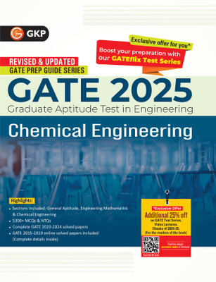 GKP GATE 2025 : Chemical Engineering - Guide (Includes Solved Papers 2020-2024)(Paperback, G.K. Publications (P) Ltd.)