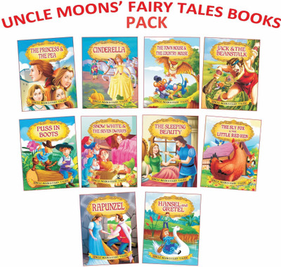 Uncle Moon - Pack  - 10 Story Books Pack With Colourful Pictures For Children Age 2-6 Years - Princess & The Pea, Cinderella, The Town Mouse & The Country ... Red Hen, Rapunzel, Hansel & Gretel, 160 Pages(English, Paperback, unknown)
