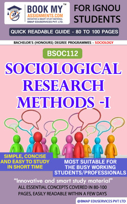 IGNOU BSOC 112 Sociological Research Methods -I Study Material For IGNOU Students Simplify Your Studies(Paperback, BMA Publication)