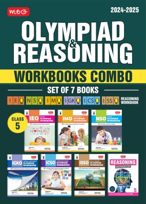 MTG NSO-IMO-IEO-NCO-IGKO-ISSO Olympiad Workbook and Reasoning Book Combo Class 5 (Set of 7 Books) | MCQs, Previous Years Paper & Achievers Section - SOF Olympiad Preparation Books For 2024-25 Exam(Paperback, MTG Editorial Board)