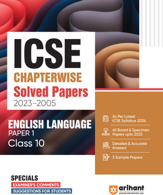 ICSE Chapterwise Solved Papers 2023-2005 English Language Paper 1 Class 10th Tenth Edition(Paperback, Vaishali Jaiswal)
