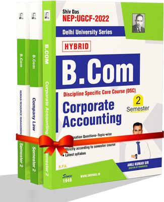 Shivdas Bcom Prog Semester 2 Corporate Accounting | Company Law | Human Resource Management (Pack of 3) Solved 10 Years Pyqs Based on Nep Ugcf 2022(English, Hardcover, unknown)