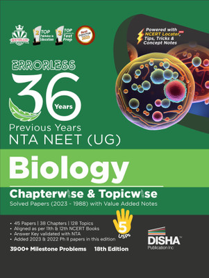 Errorless 36 Previous Years Nta Neet (Ug) Biology Chapter-Wise & Topic-Wise Solved Papers (2023 - 1988) with Value Added Notes Pyqs Question Bank(English, Paperback, unknown)