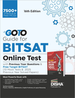 Disha GoTo Guide for BITSAT Online Test 2026 with Previous Year Questions & Free Target BITSAT (10 Mock Tests &2025 Soved Papers) 16th Edition | Concept Notes + Chapter-wise PYQs Question Bank(Paperback, Disha Experts)